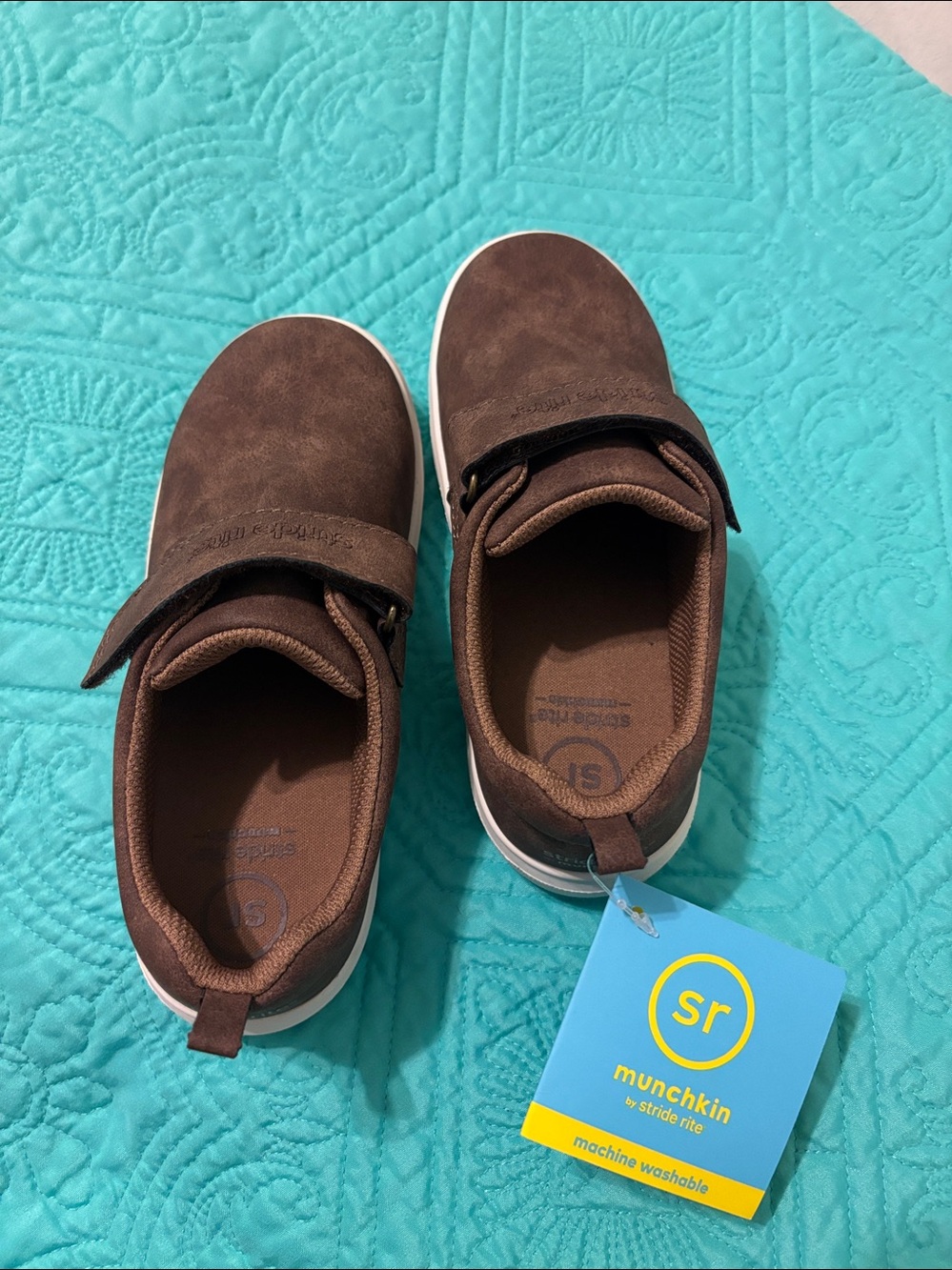 Stride Rite Brown Kids Velcro Shoes